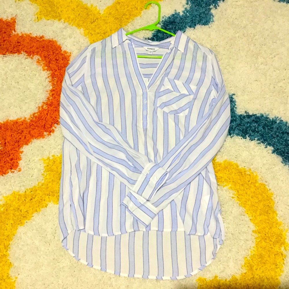 Express half button up long sleeve blouse